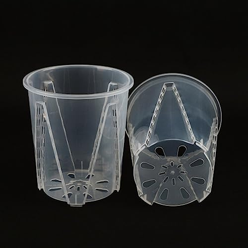 SPORTARC Macetas de plástico transparente para orquídeas con agujeros, 10 cm