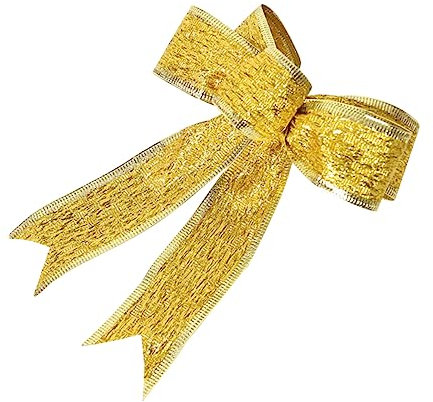 COHEALI 4stücke Weihnachtsschleife Weihnachtsbaumschleife Weihnachtsbaumschmuck Weihnachtsschmuck Weihnachtsband Schleifenband Band Geschenkband Rot Blau Silber Glänzend Dekoration Accesso