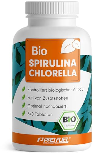 Bio Spirulina & Chlorella Presslinge 600x - optimal hochdosiert - 3000 mg Spirulina & 3000 mg Chlorella aus kontrolliertem Bio-Anbau - laborgeprüft mit Zertifikat - 100% vegan