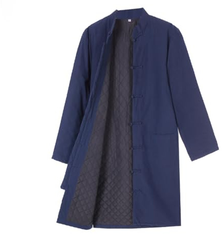 GVILTY Winter Warm Tang Suit Overcoat Chinese Traditional Clothing,Cotton Kung Fu Clothing Tops Martial Art Coats (Blue1,3XL)