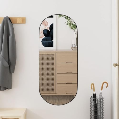 ShGaxin Väggspegel i ovalt glas, 30 x 70 cm, badrumsspegel, vardagsrumsspeglar, entréspegel, vardagsrumsmöbel - 350455