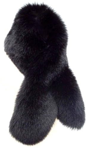 Harssidanzar Damen Winter Warme Faux Pelz Schal Kragen Weiche Fluffy Dicke Lange Hals Warmer KL602EU,Schwarz