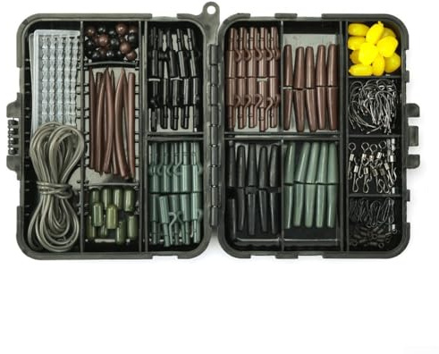 Hasaller Kit de aparejos de pesca de carpa, 173 piezas, caja de accesorios para varios peces