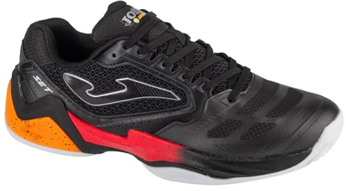 Joma Set Men 2401 TSETW2401AC - Zapatillas de Tenis para Hombre, Color Negro y Rojo, Negro, 43 EU