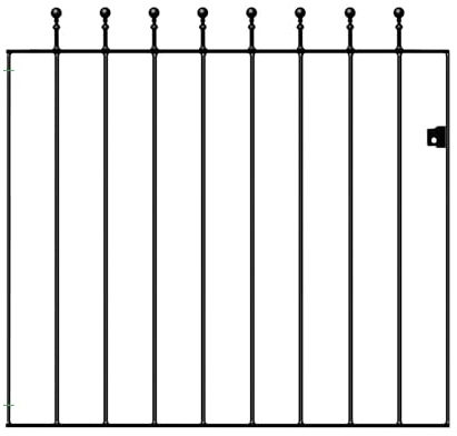 Manor Ball Top Metal Garden Gate Galvanised Wrought Iron Pedestrian Swing Gates (1067mm Gap X 915mm High MAZP05/5)