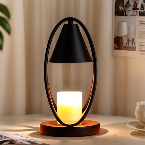 OKYUK Candle Warmer Lamp, Remote Control, Latest Upgraded Iron Melting Candle Lamp Warmer with 2-4-8H Timing, 4-Level Dimming，2 Bulbs for Home Decor Birthday Gifts for Girlfriend MOM Lover