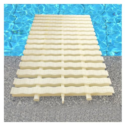 Lot de 2 housses antidérapantes pour grille de drainage de piscine - 18 x 100 cm - Durable - Pour piscines, patios et allées - Protection contre les débordements - Design robuste
