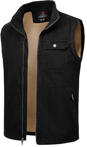 Rdruko Weste Herren Winter Fleeceweste Ärmellose Jacke | Baumwolle Winterweste,Thermo Fleece Vest,Wärme Sherpa Gefütterte,Freizeit,Arbeit,Reisen,Herbst