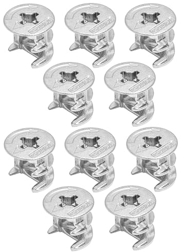 cyclingcolors 10x Dado per giunto eccentrico connettore ricambio per collegamento mobili cassetti armadi scaffali, grezzo con bordo 15x16mm