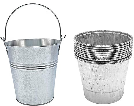 Gatuida 10 Pezzi Secchio Barbecue Esterno con Sacchetti in USA e Getta Contenitore Barbecue Resistente per Graticola Facile da Pulire e Riutilizzabile