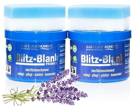 Das Blaue Wunder BLITZ BLANK PREMIUM Putzstein | Reinigungsstein für Haushalt, Garten und Auto | säure- und phosphatfrei | löst Fett, Schmutz (2 x 500g, Lavendel)