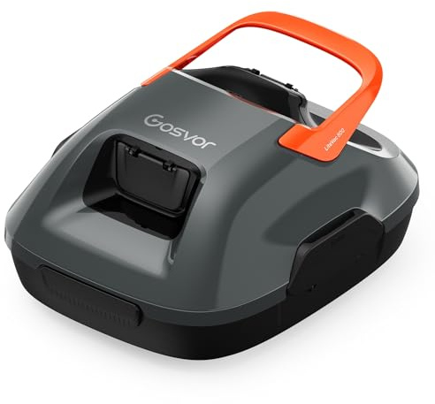(Upgrade) Gosvor Poolroboter Akku, Bis zu 7200 LPH Effiziente Reinigung mit Power-Clean-Modus, Bis zu 90 Min., 3,4 KG Leicht, Einfach zu Bedienen & Warten, Poolsauger für Flache Böden bis 80㎡, Orange