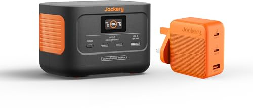 Jackery Explorer 100 Plus, 99Wh Power Station with 102W Gan 3-Port Charger | LiFePO4 Power Bank, 128W Output, 965g Mini Solar Generator for Outdoors, RVs, Flights & Travel On the Go, Camping Emergencies