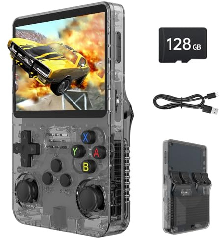 Febotak Console da gioco retrò portatile con schermo IPS da 3,5 , 128 GB di memoria