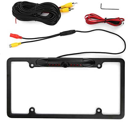 Nummernschild-Rückfahrkamera, Weitwinkel-Infrarot-Nachtsicht, Rückfahrassistent, Elektrophorese, Schwarz, universelles Auto-Backup-Überwachungssystem