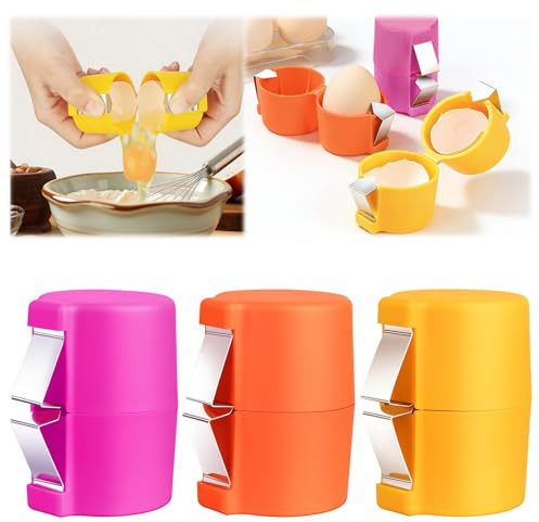 Eggshell Cracker, 2026 New Quickly Cuts Hard-Boiled Eggs, Boiled Egg Peeler, Stainless Steel Eggshell Breaker, Effortless Kitchen Gadget (3-Piece Set)
