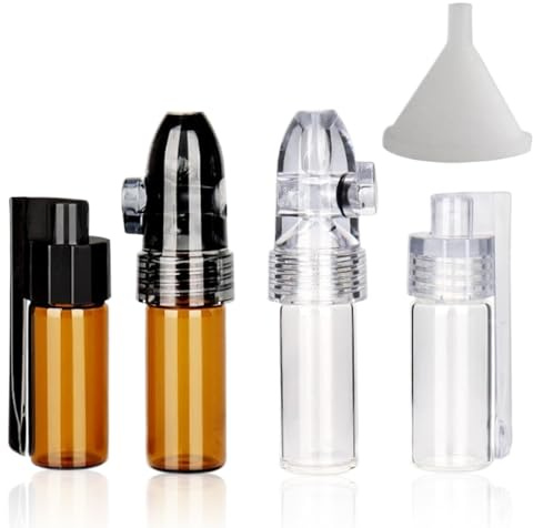 Odoukey Contenitori per spezie da Viaggio 4 Pezzi Contenitore per spezie Portatile a Tenuta stagna con Mini Dispenser a Imbuto per Barbecue da Campeggio all'aperto