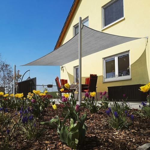 Maanta – Vela Ombreggiante Triangolare in HDPE 5x5x5 m Graphite UV – Per Giardino e Terrazza