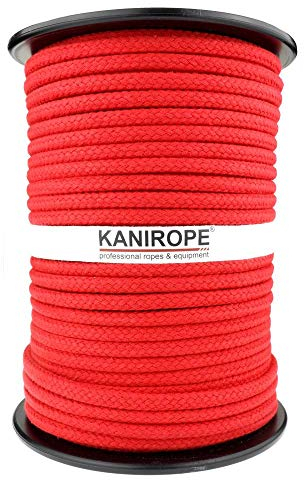 Kanirope® Baumwollseil COBRAID 5mm 300m Farbe Rot 16-fach geflochten