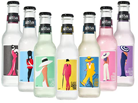 The Artisan Drinks Company Tonic Water Mixed Case - 200mlx24 Bottles - Tonic Water for Gin - Natural Ingredients -Mixer Range for Your Favourite Gin, Vodka & Rum