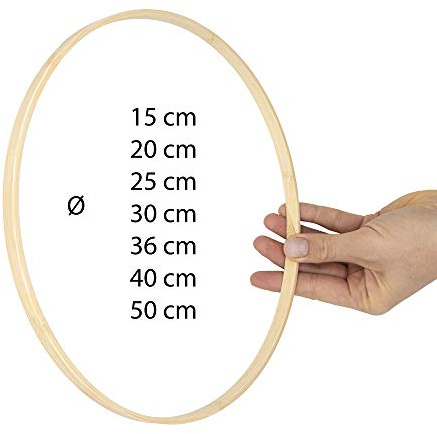 EkoDeko Bambus Ringe 3er-Pack: 40cm Holzringe zum Basteln Traumfänger Holzring Holzreifen