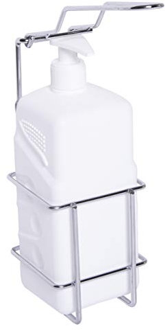 Croydex Dispenser di sapone a gomito, extra igienico, 1000 ml, dispenser di sapone per le mani, leva liscia, design a parete per bagno senza ingombri, bianco, dimensioni: 260 mm x 93 mm x 100 mm