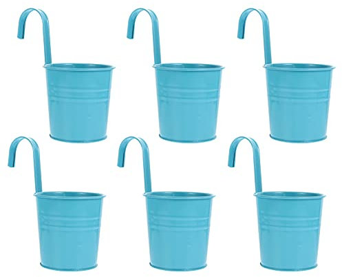 Happyyami Blumentopf Hängetopf 6PCS H? Schmiedeeisen Garten Balkon Im Freien Décor Schmiedeeisen Garten T? H? Rack Wand Halterung für Blument? Laternen Hängetöpfe Balkon Blumenkasten