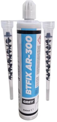 BTFIX AR-300, 2K WINTER Injektionsmörtel 1x 300 ml inkl. 2x Statikmischer | Verbundmörtel, Chemiedübel für Beton & Mauerwerk, ETA Zulassung, Schwerlastbefestigung, styrolfrei