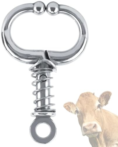 Tomotato Bullennasenring, Edelstahl Nasenring für Kühe, Edelstahl | Einfach zu Bedienen, Für Landwirte und Tierärzte, Bullennasenring , Viehnasenring für Kuhknorpelohrringe, Kuh Vieh