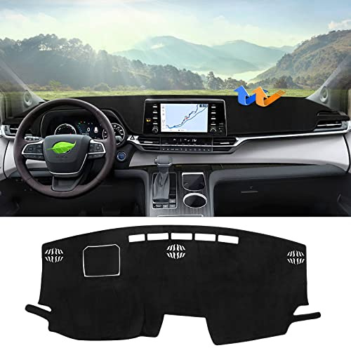 Autorder Dashboard Cover Mat for Toyota Sienna 2021-2024 2025 2026 Accessories Dash Cover Flannel Dash Mat Sunshade Glare UV Rays Protector