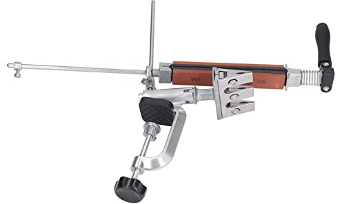 Messerschärfset, 360° Flip Rotation Festwinkel Messerschärfsystem mit 4 Abziehsteinen, Sechskantschlüssel, Profi Küchenchef Messerschärfset, 120, 320, 600, 1500