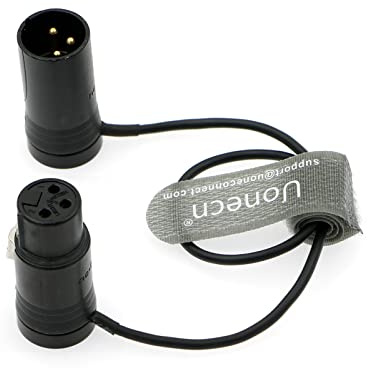 Uonecn Audiokabel Low-Profile 3 Pin XLR Stecker zu Buchse Kabel für Mikrofone, Kameras, Mischpulte, Recorder 30cm