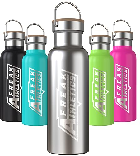 Stainless Steel Water Bottle - 500ml - Vacuum Insulated Metal Water Bottle - Standard Mouth Flask - BPA Free - Water Bottle for Work, Gym, Travel, Sports (Stainless Steel)