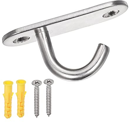 YOKIVE 4Stk Deckenhänger Haken 304 Edelstahl mit Oval Platte Hängepflanzen Ideal für Büro Haus Tägliche Nutzung (Silber 2.4x1.1)