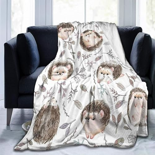 Kuscheldecke Flauschig 100x135 Süßer Igel 3D Decke Cartoon-Tiere Flanell Fleecedecke Weich und Warme Wohndecken Kuscheldecken Sofa Bett Überwurfdecke Sofadecke Couch Blanket Y680