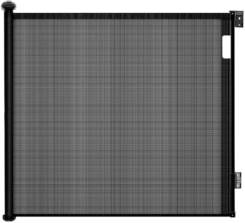 Ycozy Treppenschutzgitter Türschutzgitter Ausziehbar 0-300 cm Kinderschutzgitter Einhändiges Öffnen Absperrgitter für Baby und Haustiere Schutzgitter Treppe Innen Außenbereich (Schwarz)