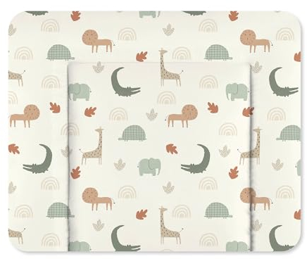 Julius Zöllner Wickelauflage Softy 85x75 cm - Wickelunterlage - wasserdicht und abwischbar - Made in Germany – Oeko-Tex Standard 100 – Wild Friends Allover