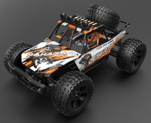 DEERC Ferngesteuertes Auto 1:10 Maßstab für Erwachsene & Jungen, 48 KM/H 4X4 Hobby RC Monster Truck mit Lichtern, 2 Batterien für 30mins Spaß, 2.4 GHz All Terrain RC Auto