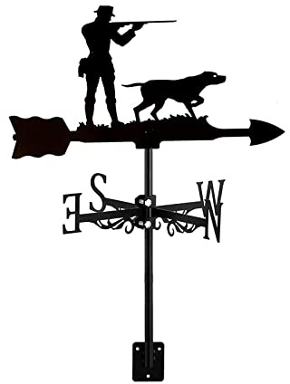 LYDSB Veleta para Cazador y Perro con Montaje en Techo, indicador de dirección del Viento para Granja, Cazador, Caza, jardín, Decoraciones de Metal, Chaser
