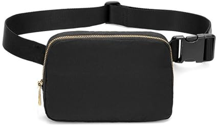 Uwiyo Bauchtasche Damen, Gürteltasche Herren, Frauen Nylon Hüfttaschen Crossbody Bag Umhängetasche kleine Brustbeutel mit verstellbarem Riemen für Sport Laufen Reise Fahren Wandern (Schwarz)