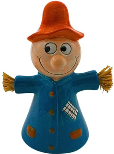 Dekohelden24 Spina per recinzione, sgabello per recinzione, statuetta con mani di paglia in blu, L x P 13 x 8 x 19 cm.