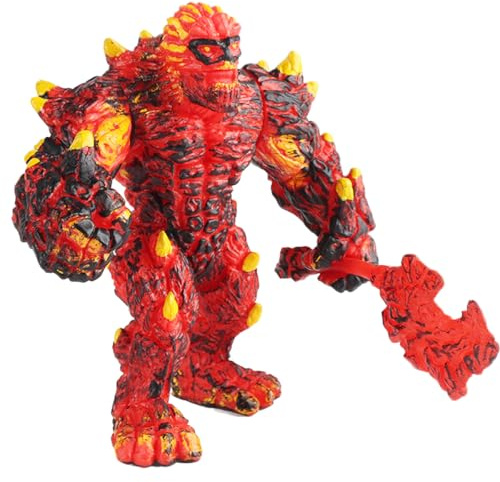 LGWJHCY Lave Monster Toy, Mini Décorations Anime Model, Golem Lave avec Arme, Figurepour Décorations Enfants Monstre Lave Réaliste Anniversaire d'enfants, pour Enfants 7 à 12 Ans