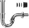 Ghazpmuk Siphon für Waschbecken, Röhrensiphon Siphon Universal, Waschbecken Ablaufgarnitur 1 1/4“ Chrom, Edelstahl Abflussrohr Verstellbarer, Geruchsverschluss, für Waschbecken Waschtisch