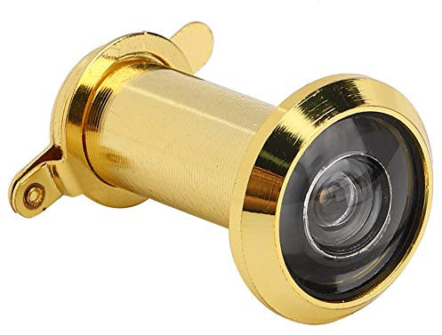 Riuulity Spioncino per Porta 2 Pezzi, Lega di Zinco, 4,5 Cm, Grandangolo da 220 Gradi per Carichi Pesanti, Facile da Installare, Protezione della Privacy e (Oro Semplice 16, Apertura