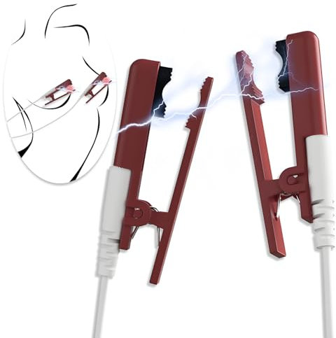 Kutocesy Bdsm Elettrico Capezzolo Morsetti Stimolazione Clitoride Morsetti Capezzolo Falso Piercing Capezzolo Morsetti Per Le Donne Bondage Giocattoli Del Sesso (Red)