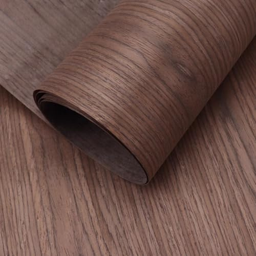 Schwarznuss-Maserung Tech-Holzfurnier für Möbel, DIY, Zuhause & Instrumenten-Lautsprecher-Furnier, Auto-Innenraum-Verschönerungsdekoration - 0,2 mm dick, Größe: 2,5 x 0,58 m