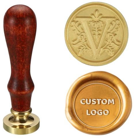 Generic Individueller Wachssiegel Stempel Personalisierter Runder Stempel mit Ihrem eigenen Design Bild Logo für Umschläge Einladungen Unterschriften Geschenkverpackungen, Größe 2/2,5/3cm