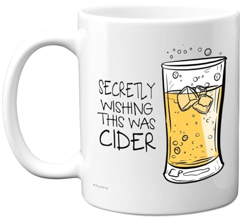 Funny Mug for Women and Men, Secretly Wishing This was Cider | Funny Birthday Mugs Present Gifts for Friend Family Colleague, 11oz Ceramic Coffee Humour Joke Banter Cup