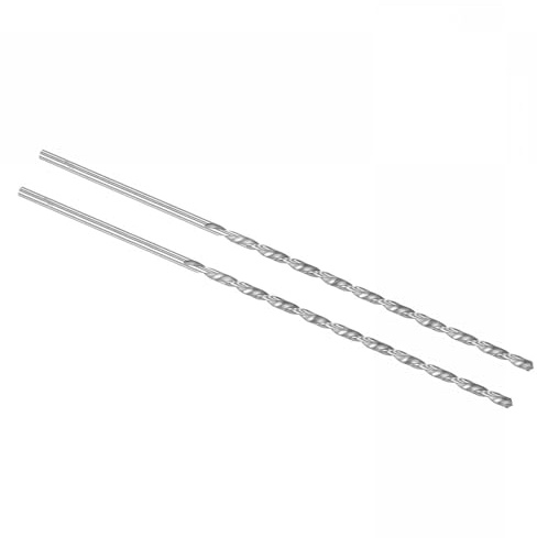 ROWORKX 2Pcs 5mm x 300mm Extra Long HSS Twist Drill Bits - Straight Shank Spiral Drill Bits for Wood, Metal, Aluminium, Plastic