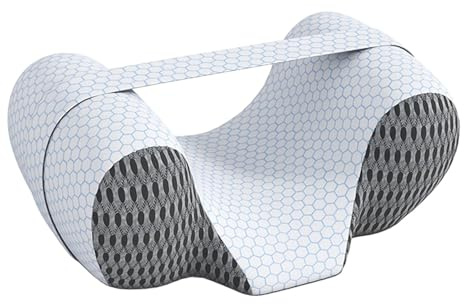 Sharplace Almohada para Dormir Boca Arriba, Mantiene La Cabeza Recta, Almohadas Ergonómicas de Espuma Viscoelástica, Almohada Ortopédica para Cuello, Transpirable, Almohada Antiarrugas, Gris Oscuro
